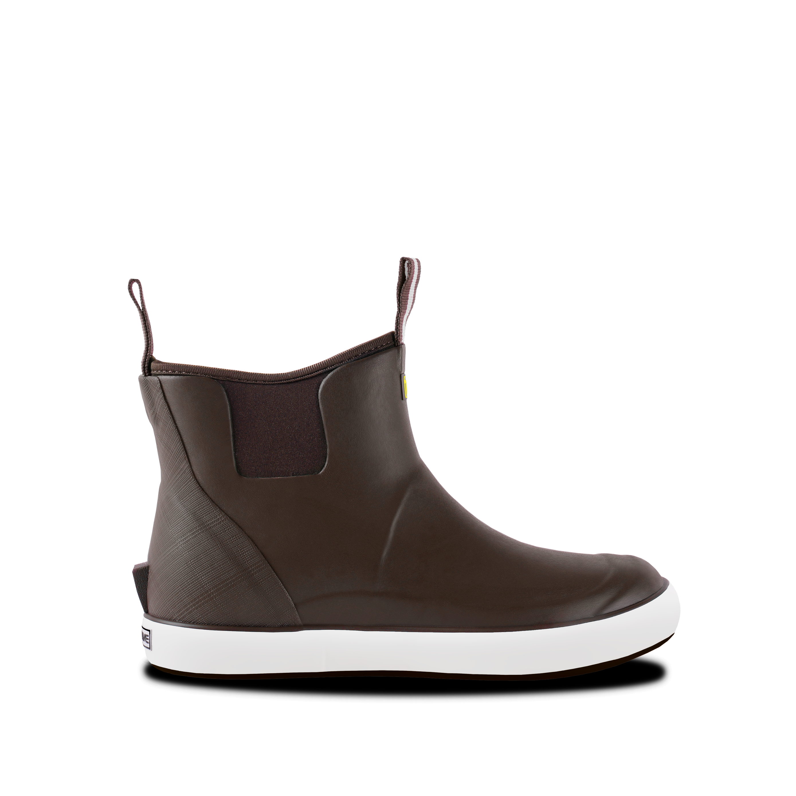 Trudave WaveLock Series Men’s Brown Waterproof Deck Boots – side view of insulated ankle rubber boots for fishing and outdoor work